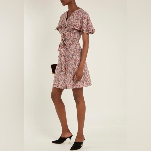 Vampires Wife CHARLOTTE LIBERTY FLORAL-PRINT COTTON DRESS Size - UK10/US6 - Picture 1 of 16